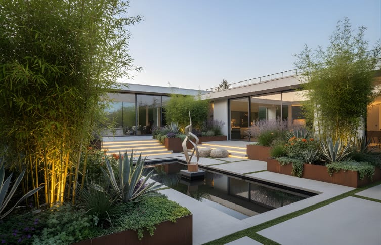 Garden design before and after